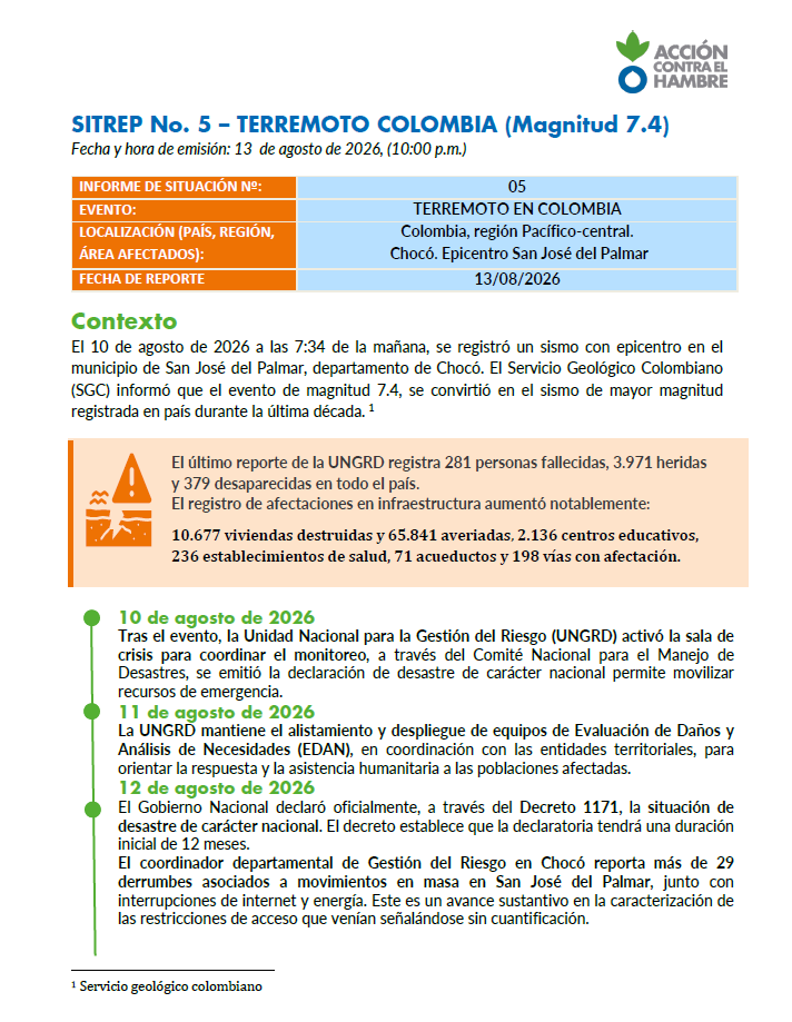 Captura de pantalla 2026 08 14 105443 - Publicaciones SITREP TERREMOTO